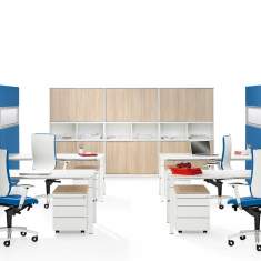 Trennwand Akustik Büro Stellwand blau Akustikelemente, WINI, WINEA SINUS