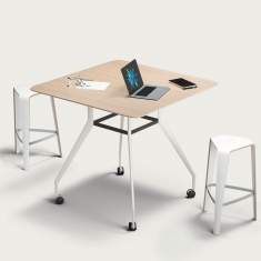 Rolltisch Holz Rolltische Stetisch für Team Stehtische mit Rollen Brunner Team