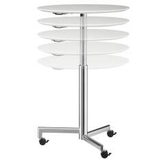 Rolltisch klappbar Rolltische höhenverstellbar Klapptisch weiß mit Rollen Rund Brunner Torino
