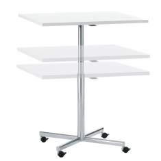 Rolltisch klappbar Rolltische höhenverstellbar Klapptisch weiß mit Rollen quadratisch Brunner Torino