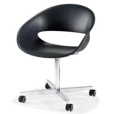 Konferenzstuhl schwarz Konferenzstühle Kunststoff Drehstuhl mit Rollen Kusch+Co 8280 Volpino