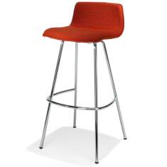 Barhocker rot Barstuhl mit Vierfußgestell Kusch+Co 2100 uni_verso