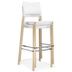 Barhocker weiß Barstuhl mit Vierfußgestell Holz Kunststoff stapelbar Kusch+Co 3600 Arn
