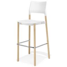 Barhocker weiß Barstuhl mit Vierfußgestell Holz Kunststoff Kusch+Co 3600 Arn