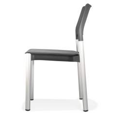 Besucherstuhl schwarz Besucherstühle mit Vierfußgestell Konferenzstuhl Aluminium Konferenzstühle Kantinen Stuhl günstig Stapelstuhl Kusch+Co 3650 Arn