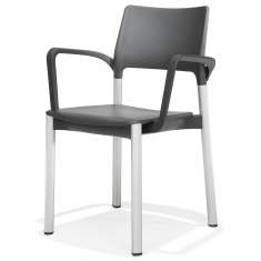 Besucherstuhl schwarz Besucherstühle mit Vierfußgestell Konferenzstuhl Aluminium Konferenzstühle mit Armlehnen Kantinen Stuhl günstig Stapelstuhl Kusch+Co 3650 Arn