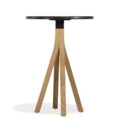 Designer Beistelltisch schwarz Beistelltische Holz Runde Tischplatte Kusch+Co 3000 NJORD
