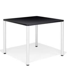 Flexible Konferenztische Büro Konferenztisch schwarz Büromöbel Aluminium Tischplatte Holz Quadratisch Cafeteria Tisch Kusch+Co 3650 Arn