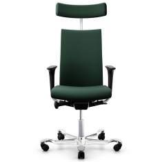 Bürostuhl grün Bürodrehstuhl moderne Bürostühle mit Armlehnen Kopfstütze Flokk HÅG Creed