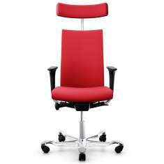 Bürostuhl rot Bürodrehstuhl moderne Bürostühle mit Armlehnen Kopfstütze Flokk HÅG Creed