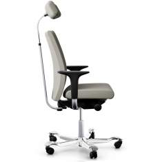 Bürostuhl grau Bürodrehstuhl moderne Bürostühle mit Armlehnen Kopfstütze Flokk HÅG Creed