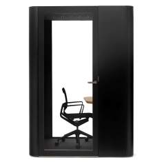 Telefonzelle schwarz, Akustik-Kabine, Schallschutzkabine, Büro, Akustik-Raumsystem, MUTE Design, Akustik Telefonkabine Space M