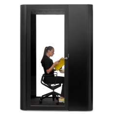 Telefonzelle schwarz, Akustik-Kabine, Schallschutzkabine, Büro, Akustik-Raumsystem, MUTE Design, Akustik Telefonkabine Space M