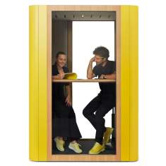 Telefonzelle gelb, Akustik-Kabine, Schallschutzkabine, Büro, Akustik-Raumsystem, MUTE Design, Akustik Telefonkabine Space M
