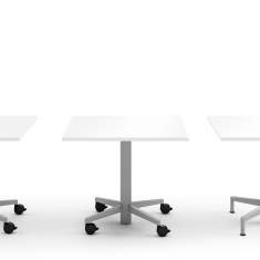 Seminartisch fahrbar Seminartische mit Rollen weiss Assmann Büromöbel Pontis Tischsystemsystem
quadratisch
