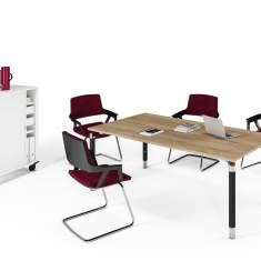 Flexible Konferenztische Büro Konferenztisch Holz Büromöbel Assmann Büromöbel Besprechung
Ohne Quertraverse für mehr Beinfreiheit
rechteckig