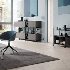 Regalystem modular Modulare Büromöbelsysteme Metall Regal Sitzmöbel Palmberg P4