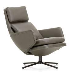 luxuriöser Ruhesessel Loungesessel exklusiv Sessel Lounge Leder grau Vitra Grand Relax