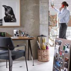 Design Schreibtisch Holz Arbeitstisch Büro Designer Schreibtische mit Metallbeine Home Office Vitra Compas Direction