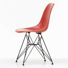 Designer Besucherstuhl ohne Armlehnen Besucherstühle rot Konferenzstuhl Klassiker Konferenzstühle Vitra Eames Fiberglass Side Chair DSR