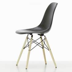 Designer Besucherstuhl ohne Armlehnen Besucherstühle schwarz Konferenzstuhl Klassiker Konferenzstühle Vitra Eames Fiberglass Side Chair DSW