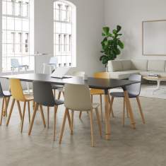 Besucherstühle  Kunststoff Konferenzstühle mit Hoilzbeine Coalessse Altzo943