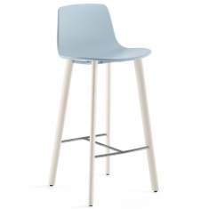 Barhocker blau Kunststoff Hocker mit Holzbeine  Coalesse Altzo943