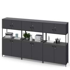 Büro Regal Holz schwarz Türschrank Regalsysteme Büroschrank, König + Neurath, ACTA.PLUS