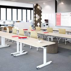 Klapptische Büro Klapptisch fahrbar Holz Rolltisch klappbar Mikomax Flipper