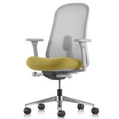Bürostuhl gelb Bürodrehstuhl moderne Bürostühle mit Netzgewebe Drehstuhl mit Armlehnen Herman Miller Lino