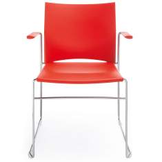 Besucherstuhl rot Besucherstühle Kunststoff Konferenzstuhl ungepolstert Profim Ariz