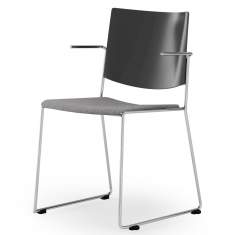 Besucherstuhl schwarz Besucherstühle mit Armlehnen Kuffengestell Holzschalle Stuhl stapelbar Rosconi Eless 422