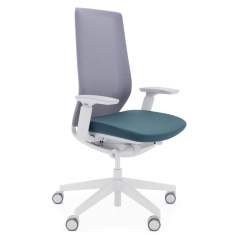 Drehstuhl weiss türkis Bürostuhl Design Bürostühle mit Armlehnen Netzgewebe Profim AccisPro