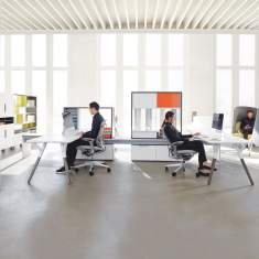 Moderner Schreibtisch weiß Holz Design Büro Schreibtische Büromöbel Design Teknion, upStage