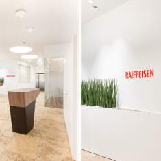 Planung Moderne Bürogestaltung, Moderne Büroeinrichtung, Gehri Raiffeisenbank Wasseramt Mitte, Hauptsitz Derendingen
