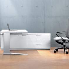 Höhenverstellbarer Schreibtisch weiß ergonomische Schreibtische mit Sideboard exklusiv Büromöbel, Leuwico, iMOVE C Sitz-/Stehtische
höhenverstellbar
Handverstellung