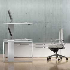 höhenverstellbarer Schreibtisch Büro, Arbeitstisch Büro, Schreibtische Holz, Design Bürotisch, iMOVE-F Sitz-/Stehtische
Handverstellung