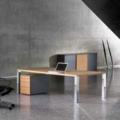 Chefschreibtisch Design, Cheftisch Holz Chrom, Leuwico, iONE Direktionseinrichtung