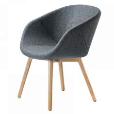 Sessel Lounge Besucherstuhl grau Besucherstühle Holz Brune Grand chair wood