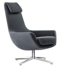 Sessel grau Loungesessel Drehbar Lounge Sitzmöbel Brune Lou
