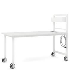 Schreibtisch auf Rollen weiss Rolltisch rollbare Schreibtische modern Büromöbel schwedisches Design, Materia, Vagabond Screen