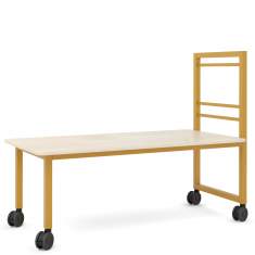Schreibtisch auf Rollen gelb Rolltisch rollbare Schreibtische modern Büromöbel schwedisches Design, Materia, Vagabond Screen