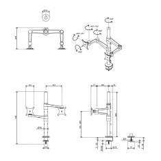 technisches Bild Dataflex Viewlite Monitorarm - Schreibtisch 142