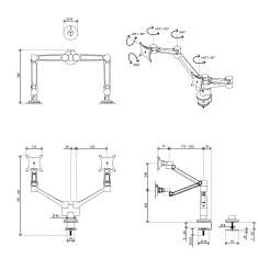 technisches Bild Dataflex Viewlite plus Monitorarm - Schreibtisch 653
