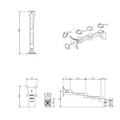 technisches Bild Dataflex Viewlite Monitorarm - Schiene 422