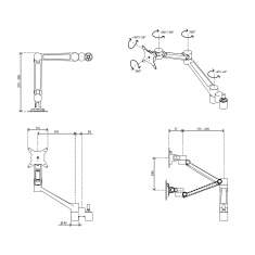 technisches Bild Dataflex Viewlite Dual-Monitorarm-Upgrade-Kit - Option 602