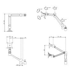 technisches Bild Dataflex Viewlite Dual-Monitorarm-Upgrade-Kit - Option 603