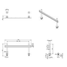technisches Bild Dataflex Viewlite Schienensystem - Schreibtisch 702