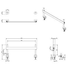 technisches Bild Dataflex Viewmate Schienensystem - Schreibtisch 112