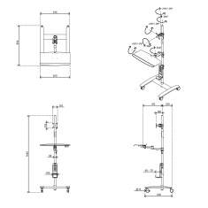 technisches Bild Dataflex Viewmate Workstation - Fußboden 702